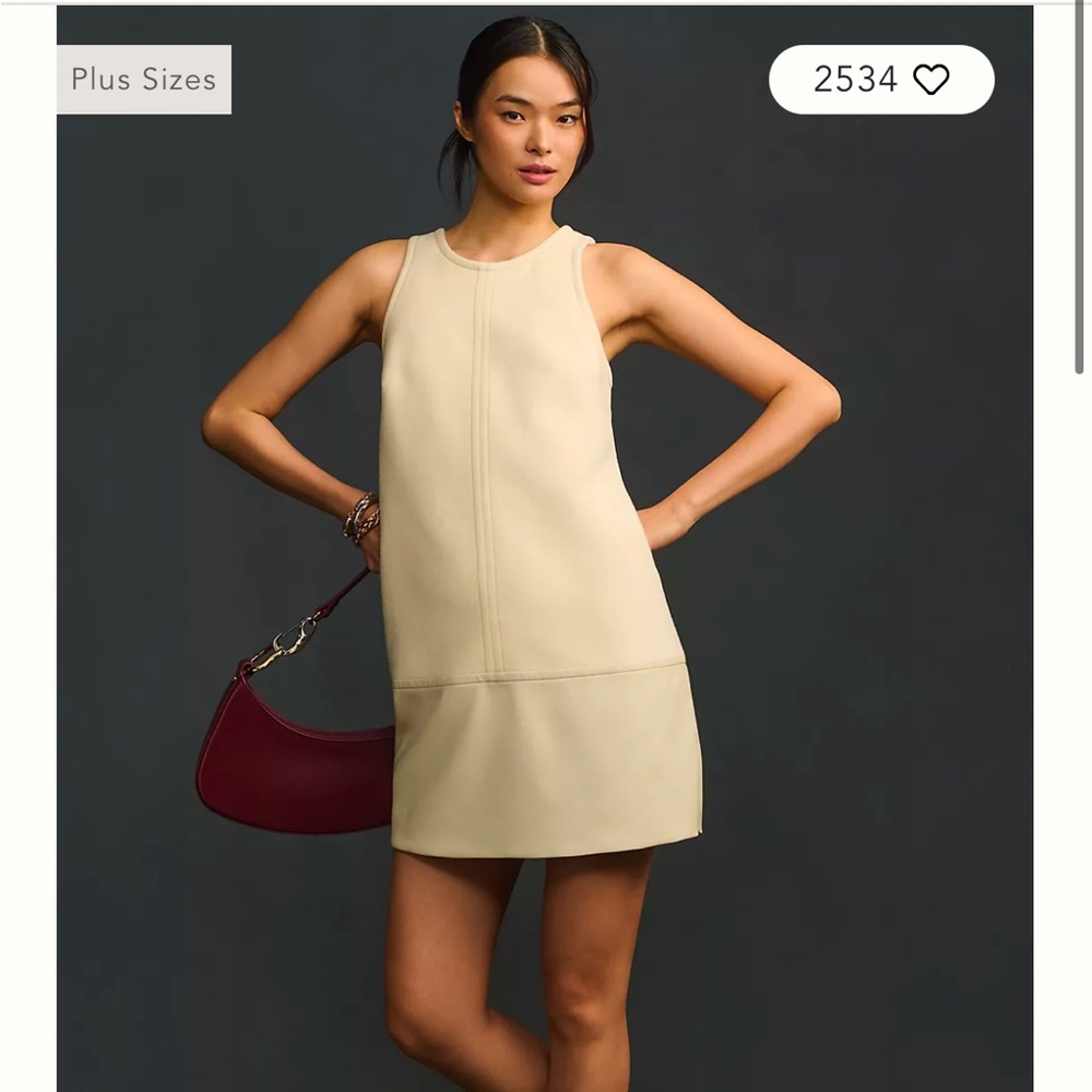 Anthropologie Faux-Leather Shift Mini Dress